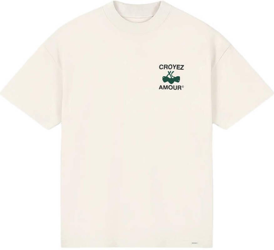 Croyez oversized T-shirt met backprint ecru