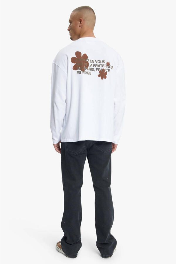 Croyez relaxed fit longsleeve met backprint wit - Foto 2