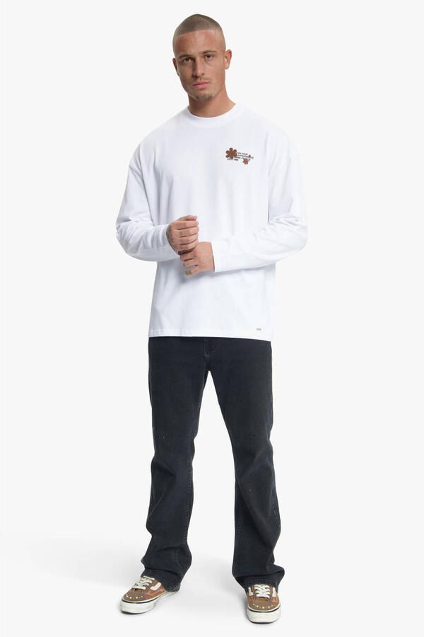 Croyez relaxed fit longsleeve met backprint wit - Foto 3
