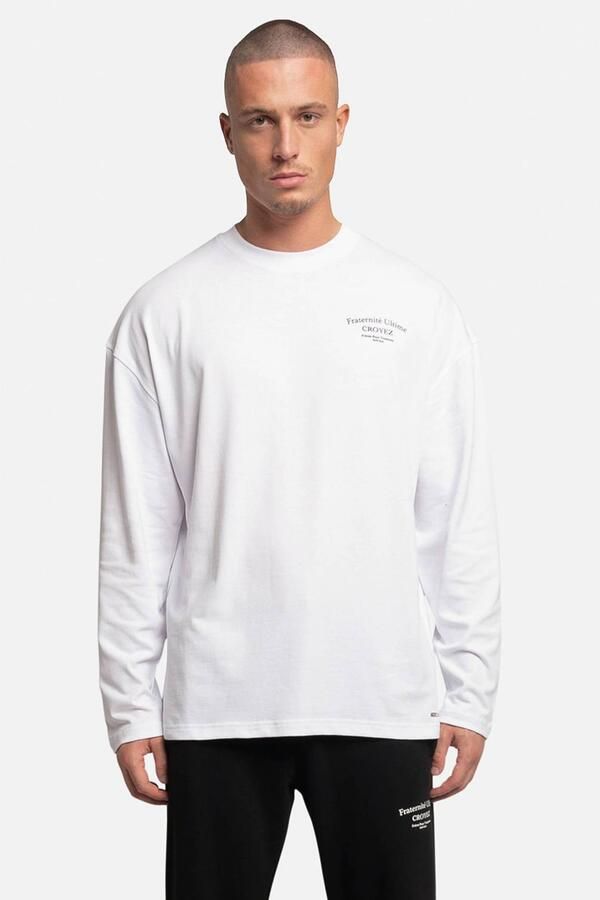 Croyez relaxed fit longsleeve met backprint wit