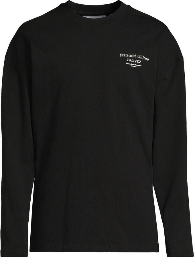 Croyez relaxed fit longsleeve met backprint zwart
