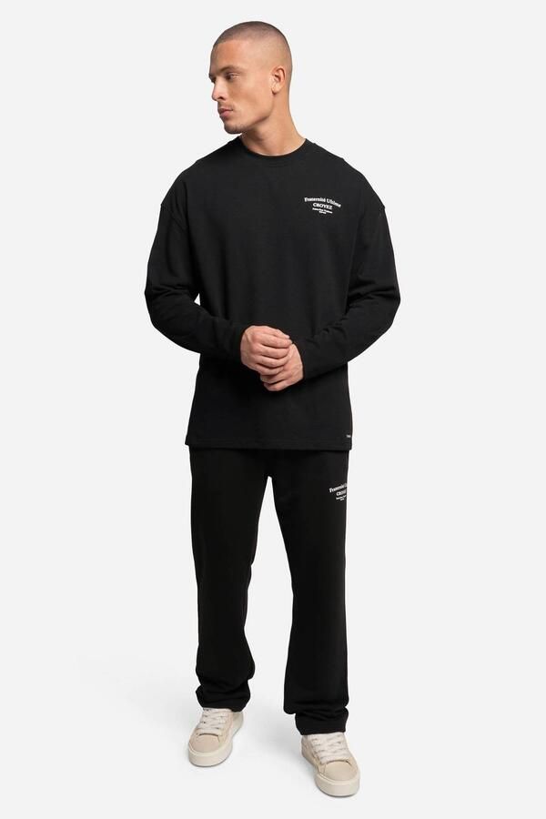 Croyez relaxed fit longsleeve met backprint zwart