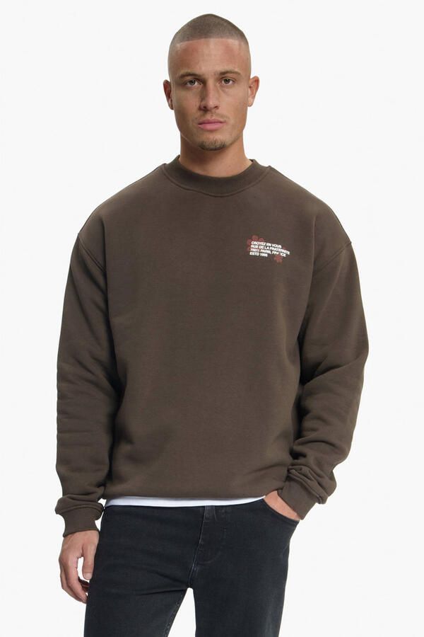 Croyez relaxed fit sweater met backprint bruin - Foto 2