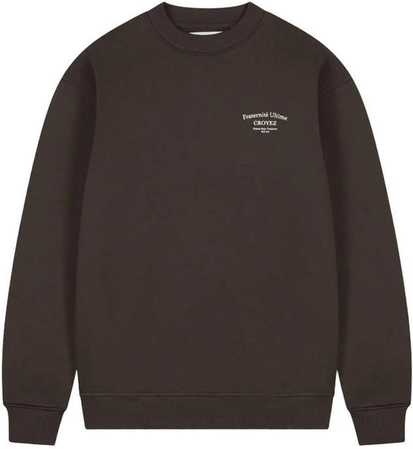 Croyez relaxed fit sweater met backprint dark brown