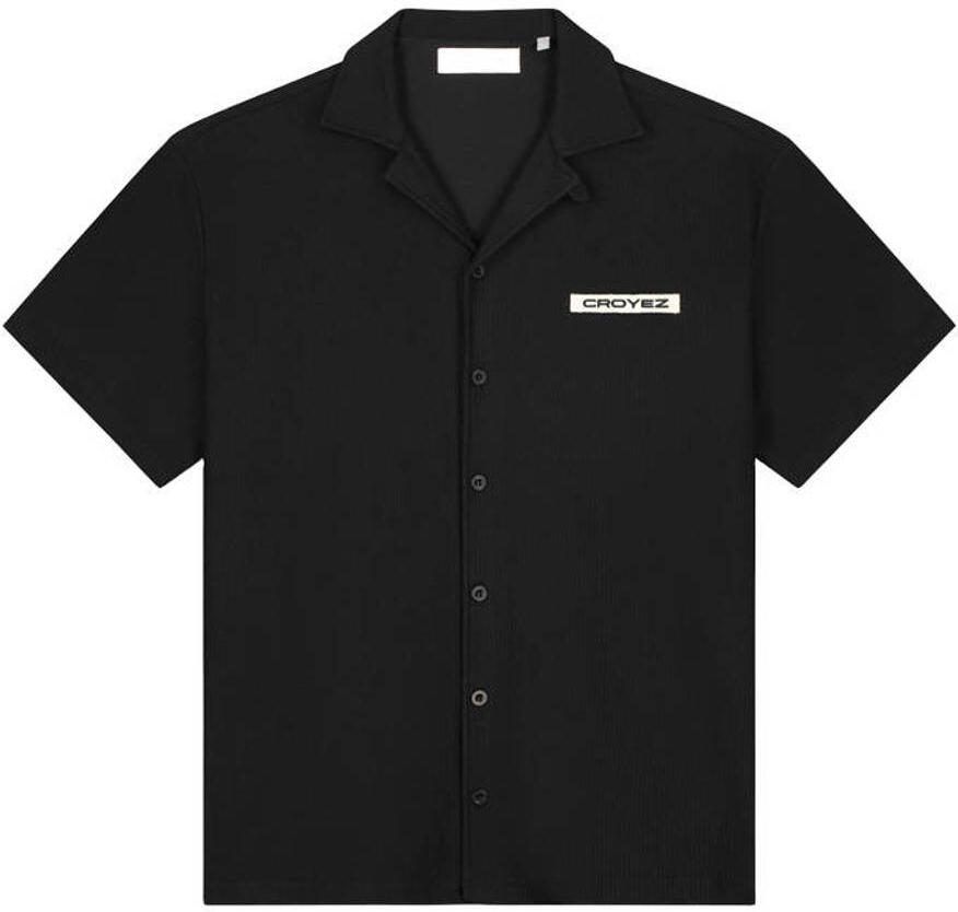 Croyez relaxed overhemd rib gebreid zwart