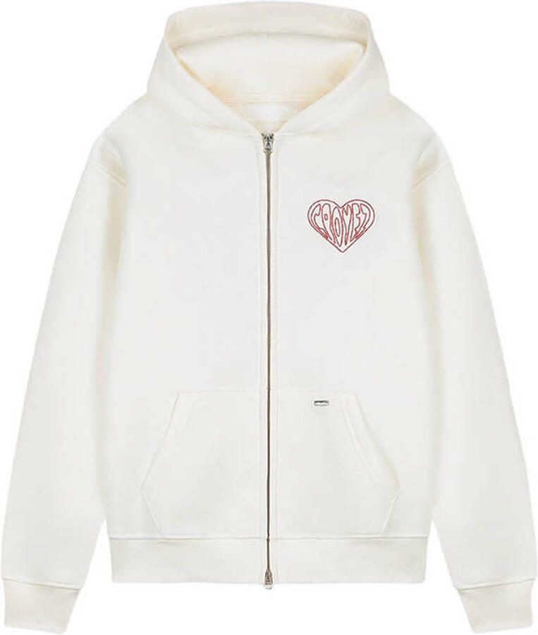 Croyez sweatvest met backprint ecru
