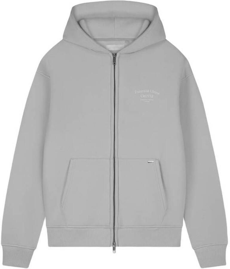 Croyez sweatvest met backprint light grey