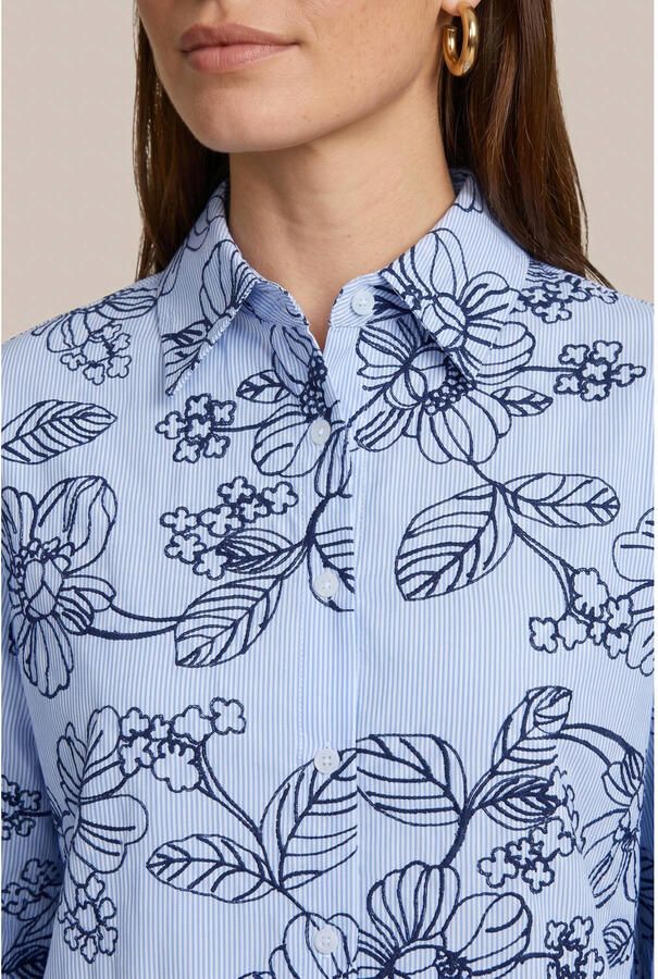 CS the Label blouse met borduursels en print lichtblauw - Foto 2