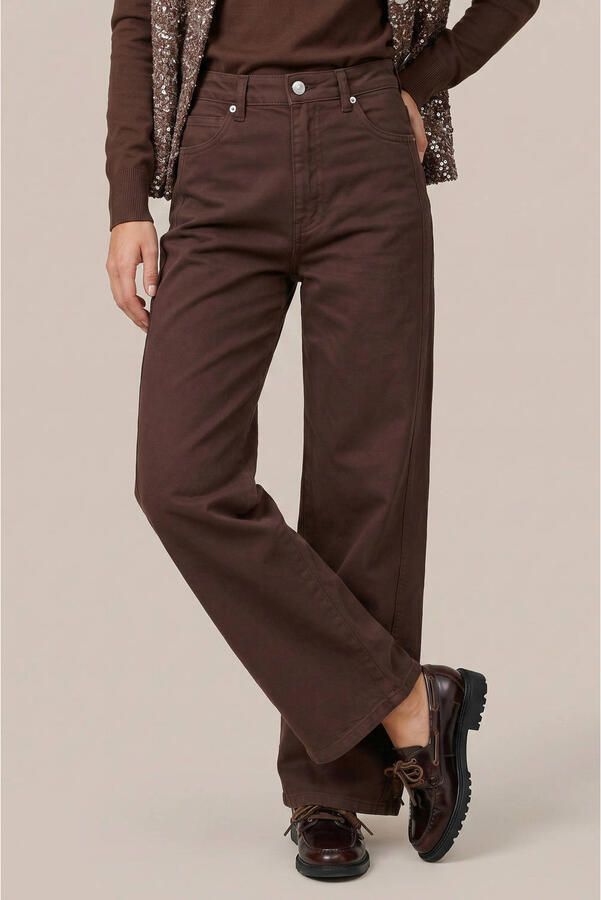 CS the Label denim wide leg broek bruin