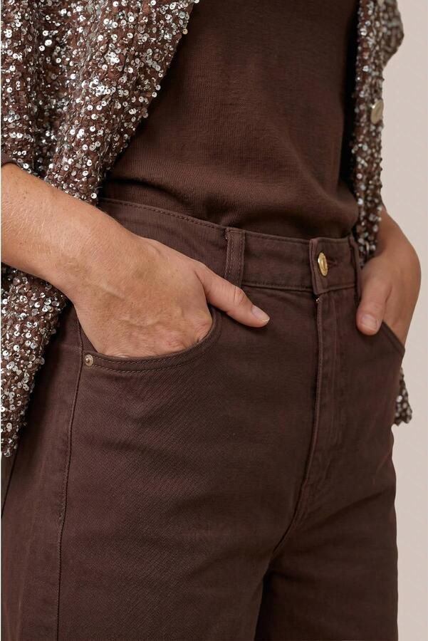 CS the Label denim wide leg broek bruin - Foto 2