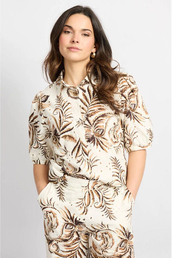 CS the Label gebloemde blouse bruin