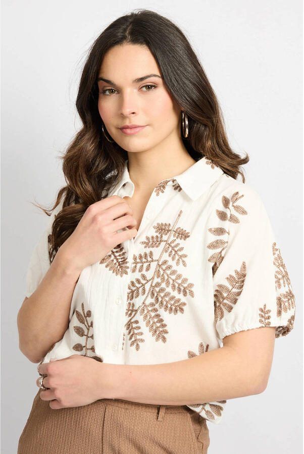CS the Label gebloemde blouse ecru - Foto 3