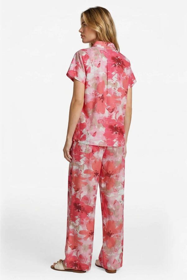 CS the Label gebloemde blouse koraalrood - Foto 3