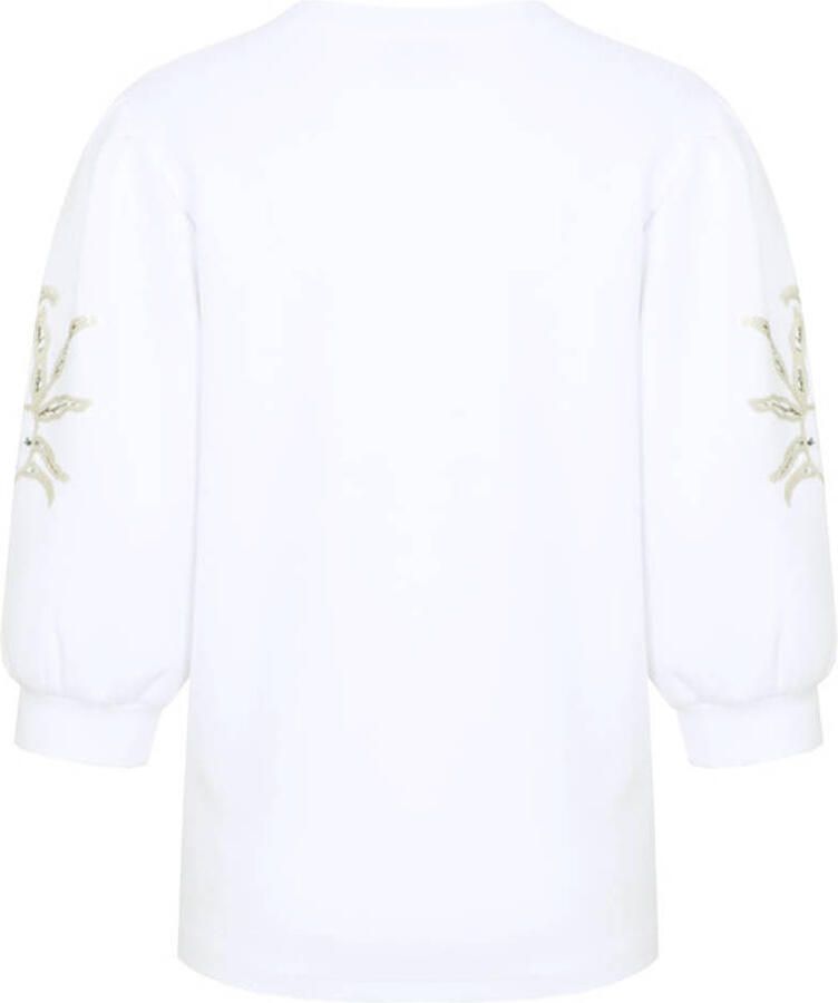 CS the Label gebloemde sweater wit met pailletten - Foto 2