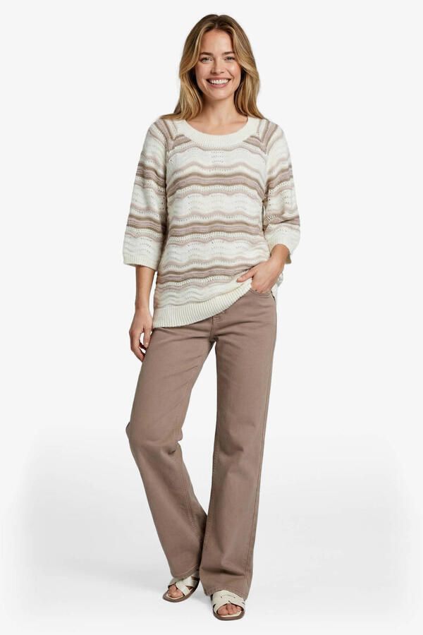 CS the Label gestreepte pullover bruin gebreid