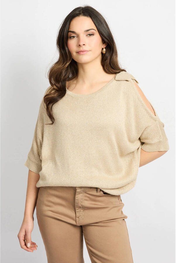 CS the Label pullover beige gebreid