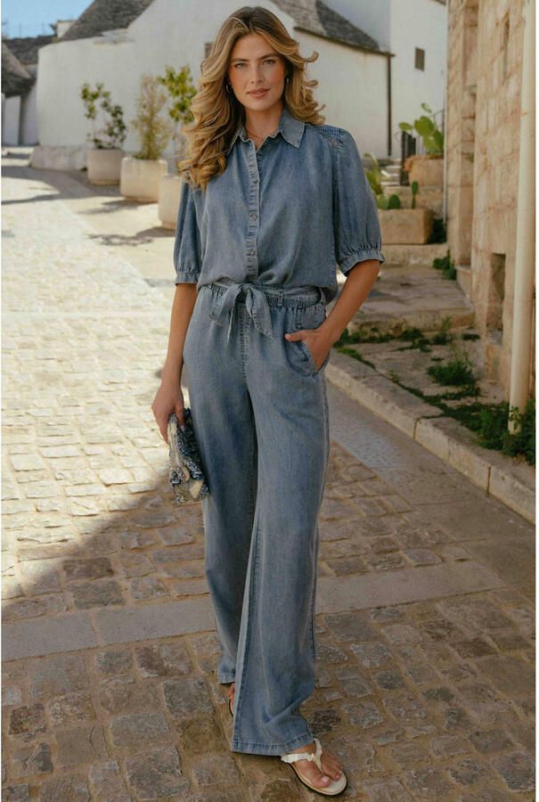 CS the Label regular waist broek medium blue denim - Foto 2