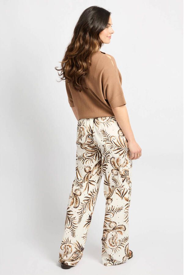 CS the Label regular waist casual broek met paisley print bruin - Foto 2