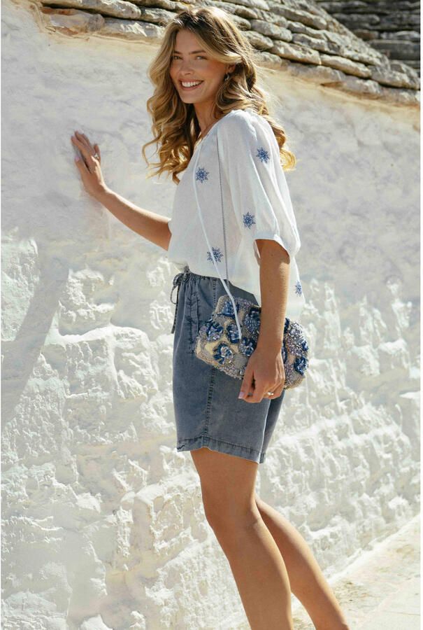 CS the Label regular waist denim short medium blue denim - Foto 3