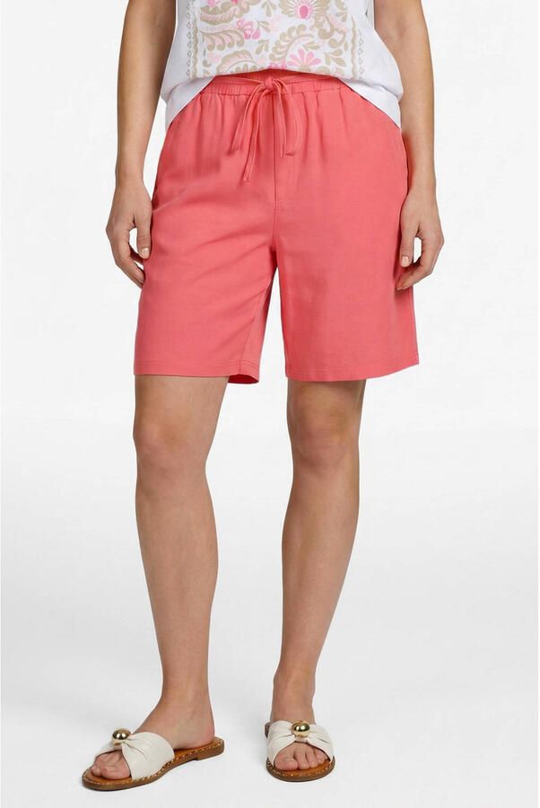 CS the Label straight regular waist bermuda short koraalrood