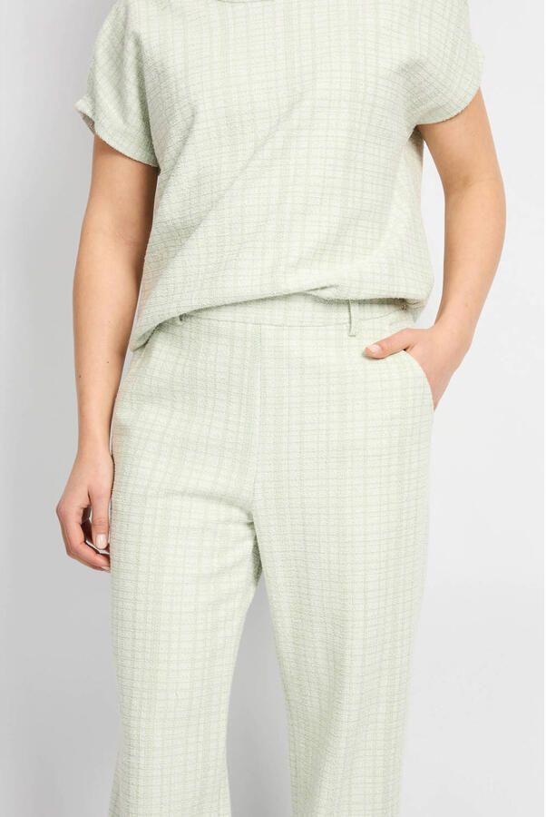 CS the Label straight regular waist broek mintgroen met lurex