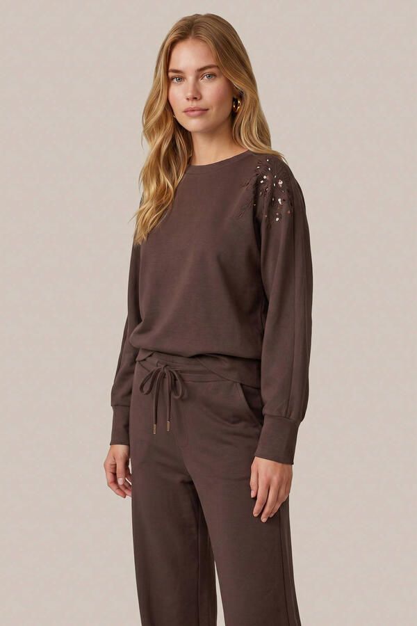 CS the Label sweater met pailletten bruin