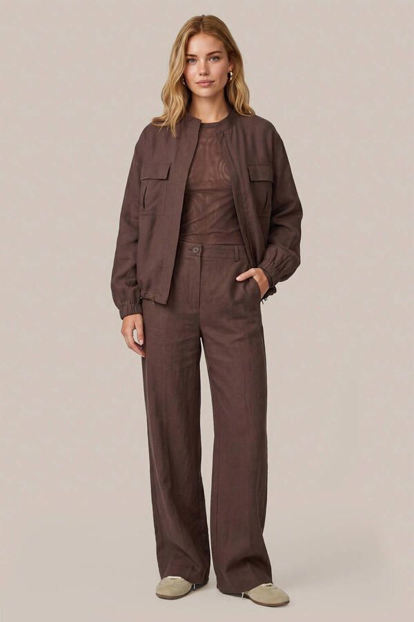 CS the Label wide leg broek bruin - Foto 2