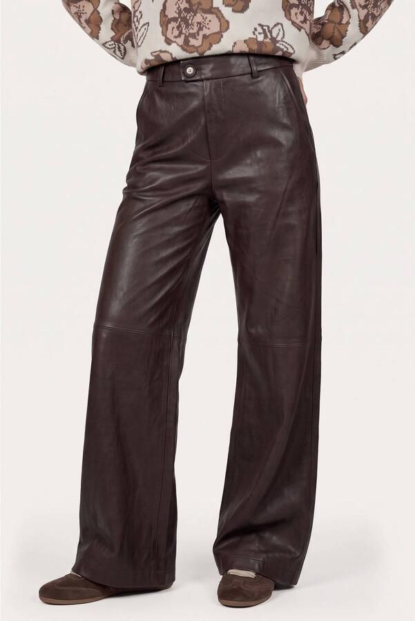 CS the Label wide leg broek bruin