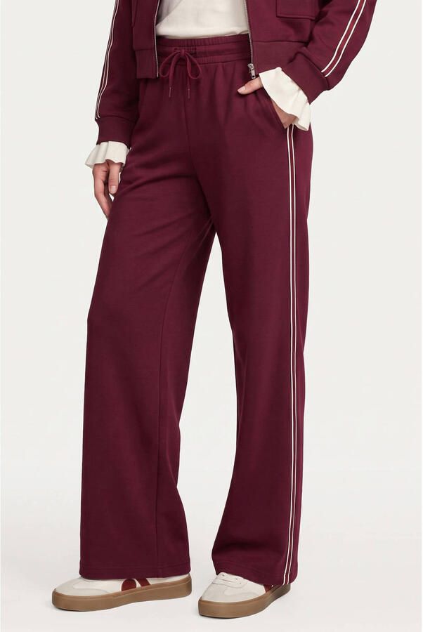 CS the Label wide leg broek donkerrood - Foto 2