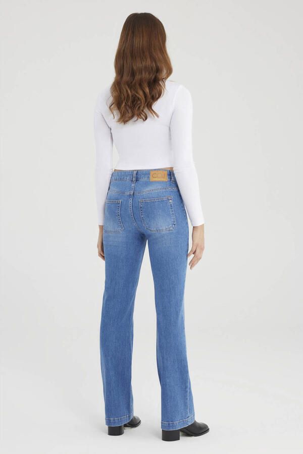 Cup of Joe Denim flared jeans mediumblauw - Foto 3