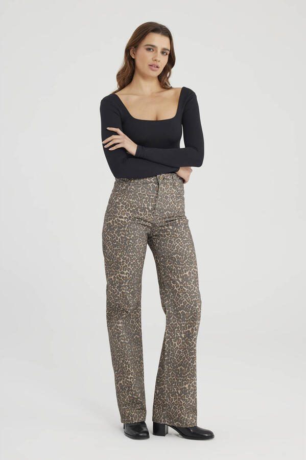 Cup of Joe Denim high straight leg jeans bruin - Foto 2