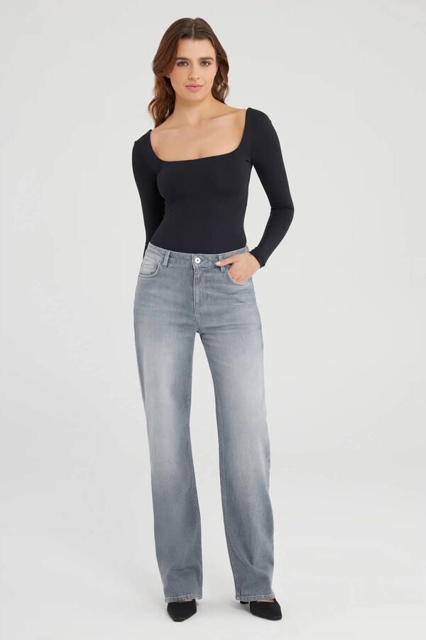 Cup of Joe Denim high straight leg jeans grey denim - Foto 3