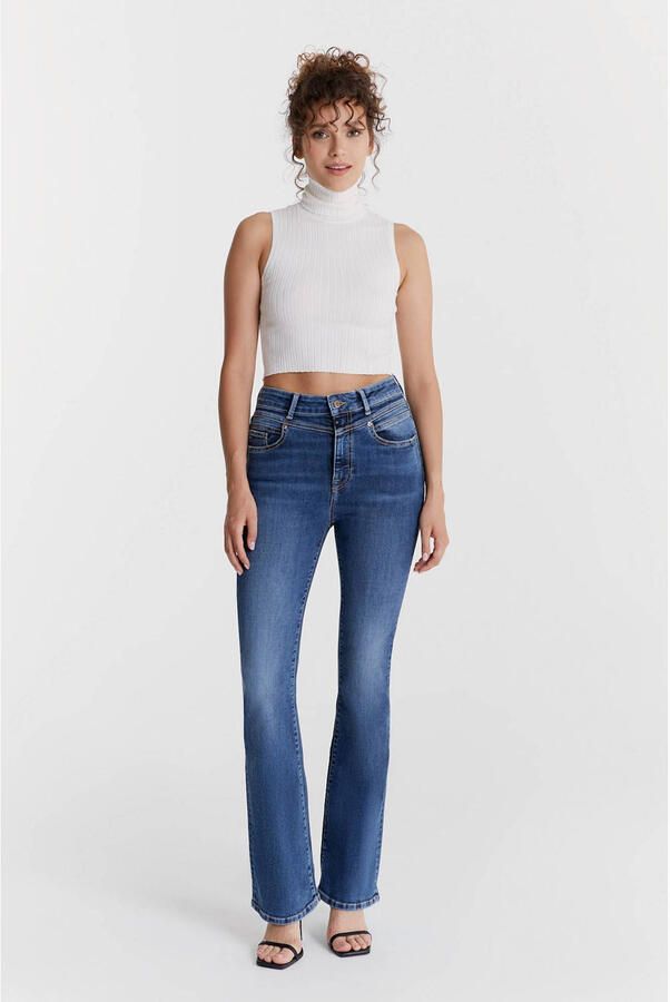 Cup of Joe Denim high waist flared jeans sapphire medium blue denim