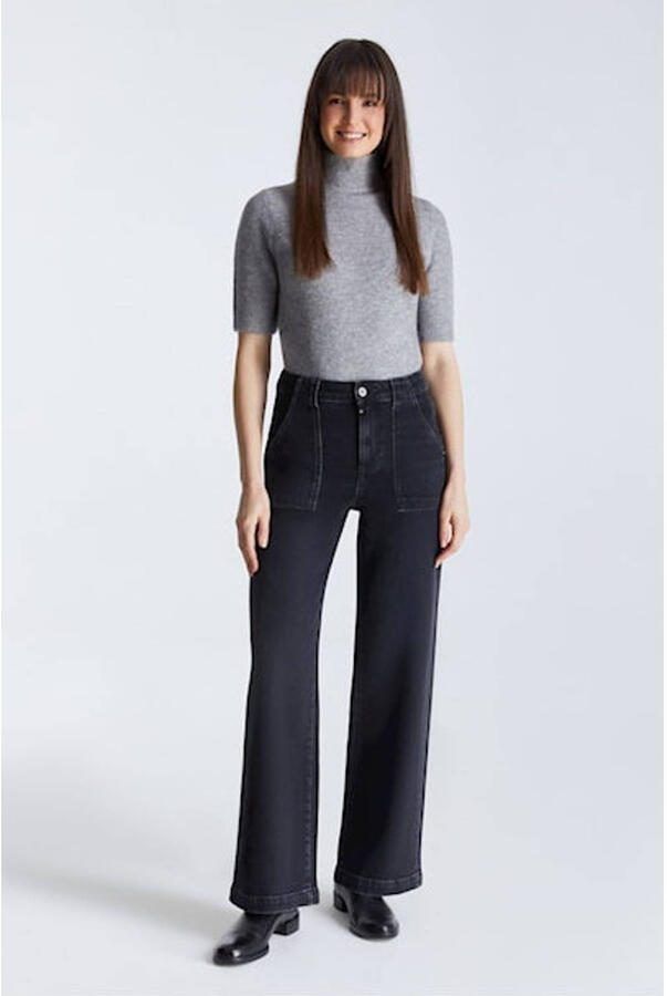 Cup of Joe Denim high wide leg jeans black denim - Foto 2