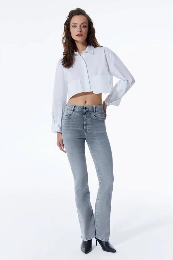 Cup of Joe Denim high waist flared jeans grey denim - Foto 5