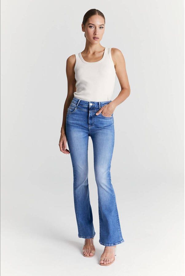 Cup of Joe Denim high waist flared jeans medium blue denim - Foto 2