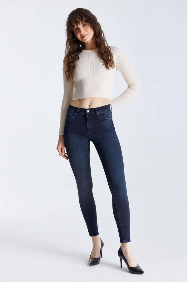 Cup of Joe Denim high waist skinny jeans dark blue denim - Foto 2