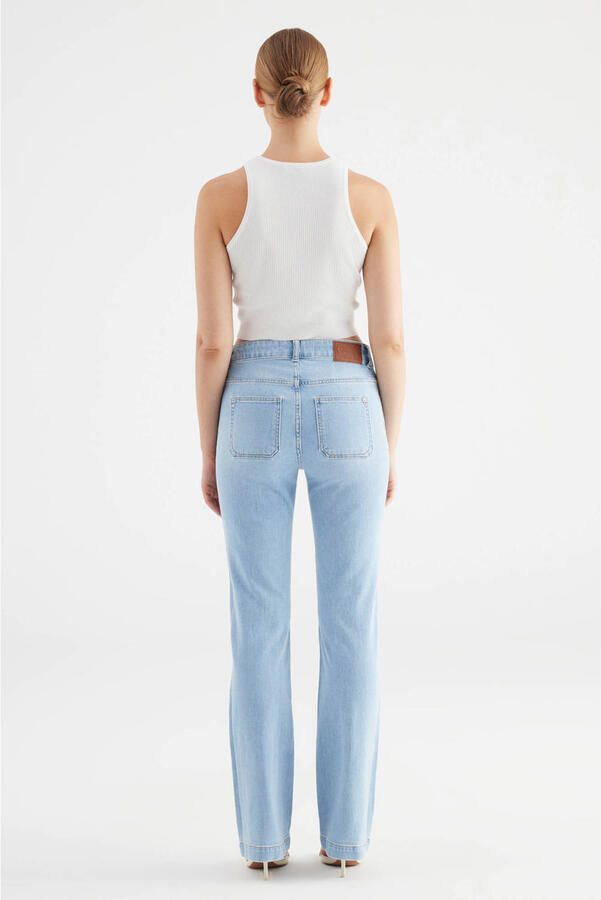 Cup of Joe Denim high waist straight leg jeans light blue denim - Foto 3