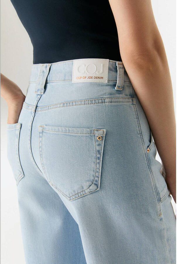 Cup of Joe Denim high waist wide leg jeans light blue denim - Foto 2