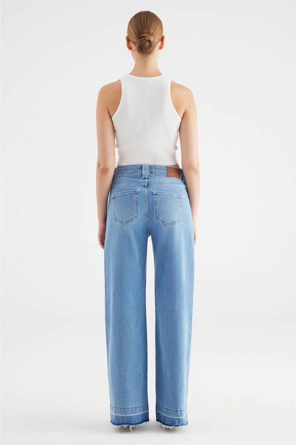 Cup of Joe Denim high waist wide leg jeans light blue denim - Foto 2