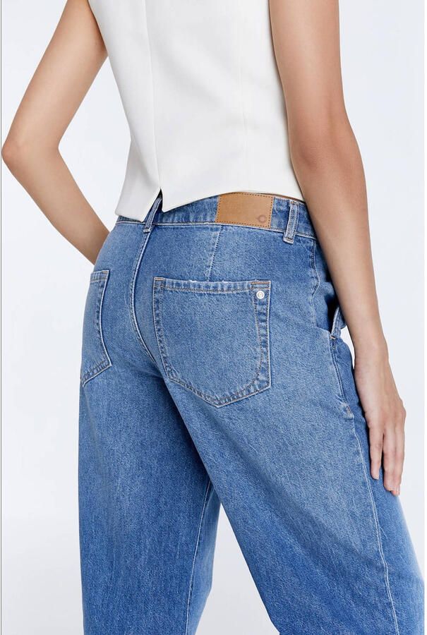 Cup of Joe Denim low waist wide leg jeans Maxine medium blue denim