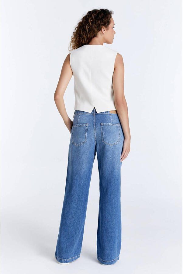 Cup of Joe Denim Maxine wide leg jeans mediumblauw - Foto 2