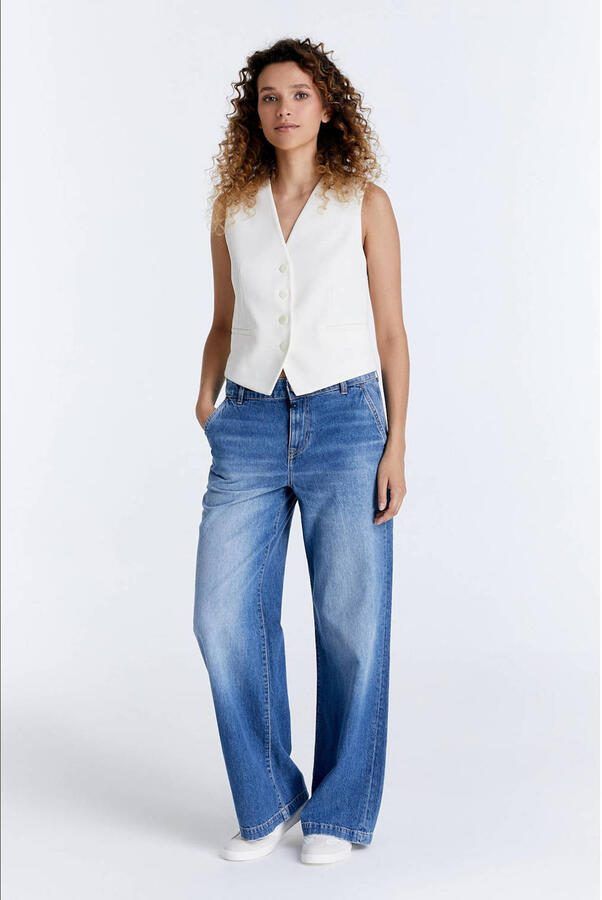Cup of Joe Denim Maxine wide leg jeans mediumblauw - Foto 3