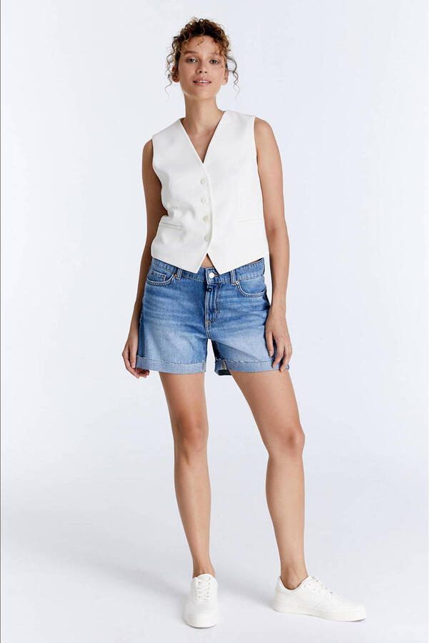 Cup of Joe Denim low waist denim short medium blue denim