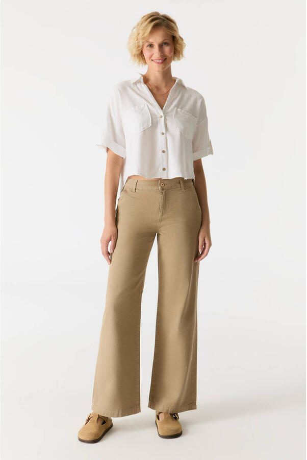 Cup of Joe Denim low waist wide leg jeans beige - Foto 2