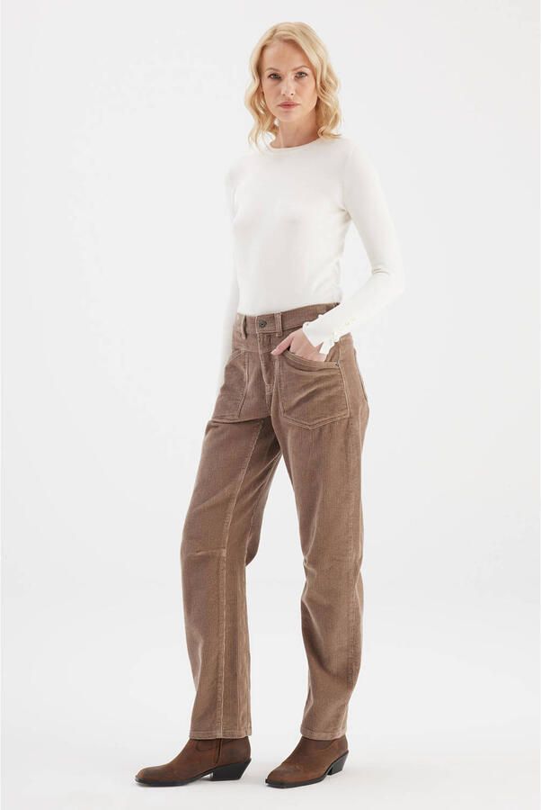 Cup of Joe Denim regular waist barrel jeans bruin - Foto 3