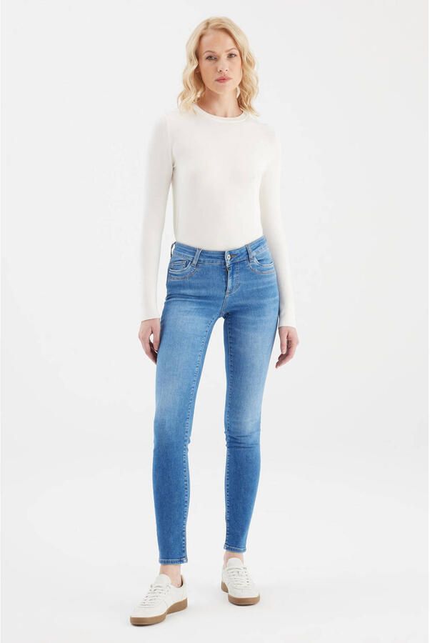 Cup of Joe Denim regular waist skinny jeans mediumblauw