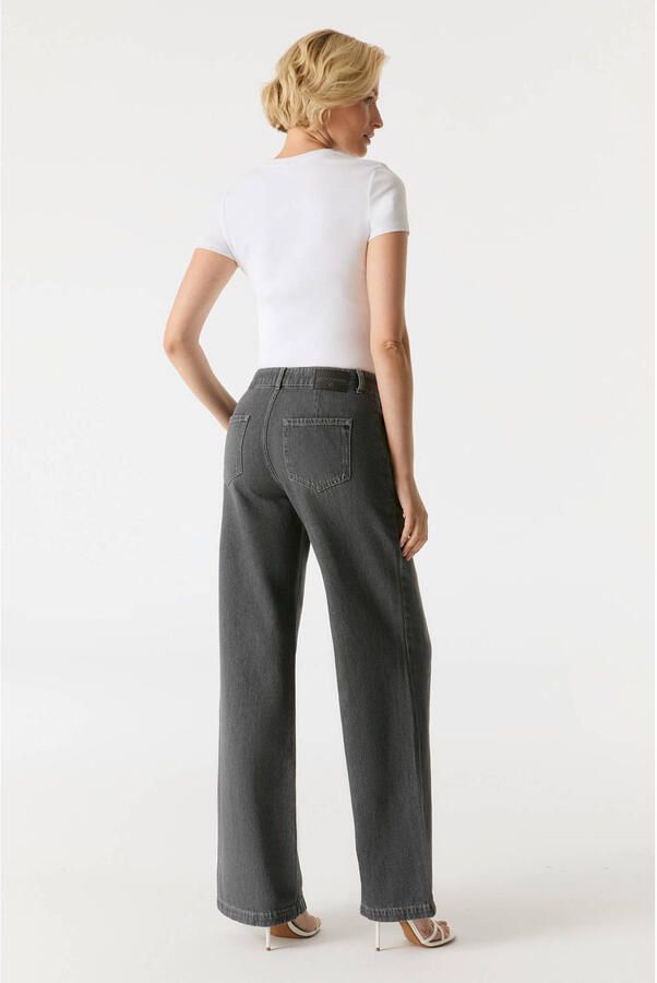 Cup of Joe Denim regular wide leg jeans grey denim - Foto 2