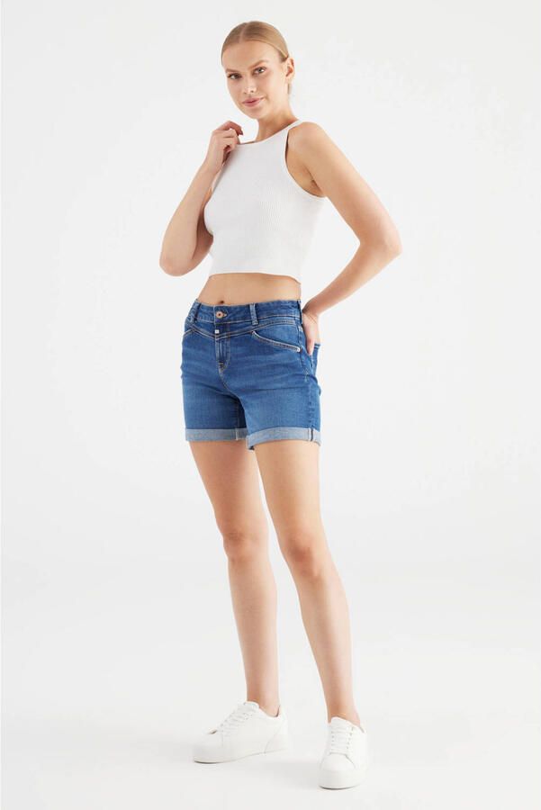 Cup of Joe Denim skinny regular waist short medium blue denim