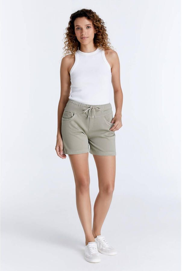 Cup of Joe Denim slim regular waist casual short lichtgroen
